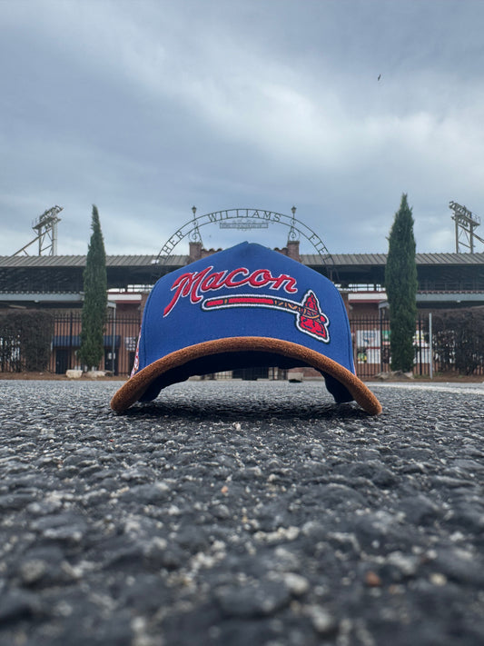 Blue Macon Two-Tone Tomahawk Suede SnapBack