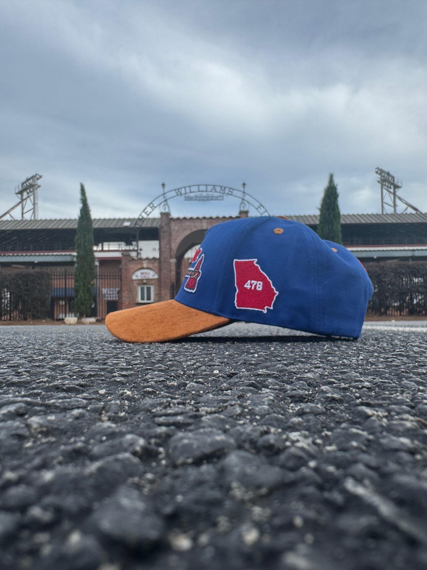Blue Macon Two-Tone Tomahawk Suede SnapBack