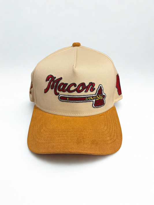 Macon Braves Two-Tone Suede SnapBack