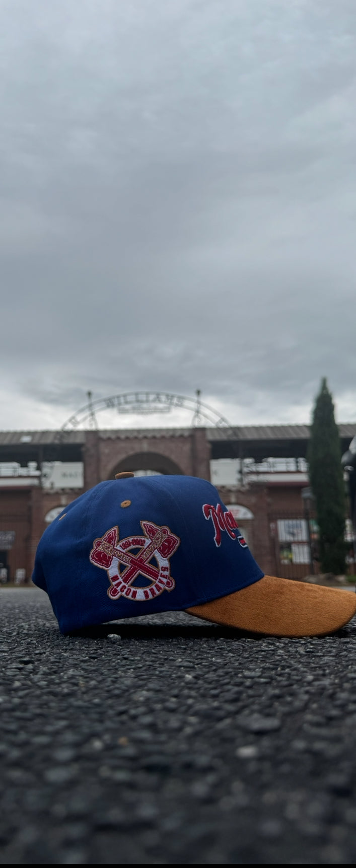 Blue Macon Two-Tone Tomahawk Suede SnapBack